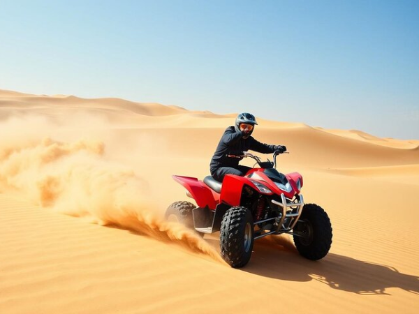 Quad Bike Desert Safari Dubai by Desert Crescent – thrilling quad biking adventure with dune rides and desert exploration.